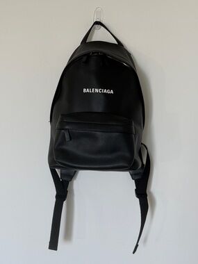 Balenciaga black leather backpack